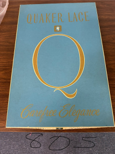 Quaker Lace Pattern 805-2, $100